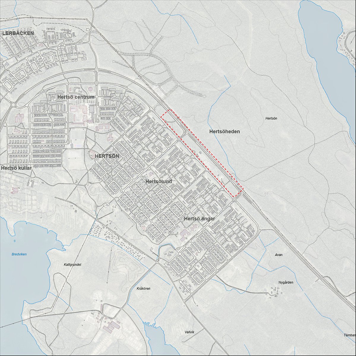 Karta som visar området för detaljplanen.