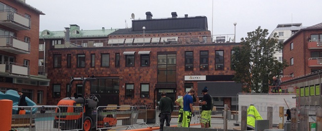 Foto från tidigare tillfälle då arbetet pågick på Köpmantorget.