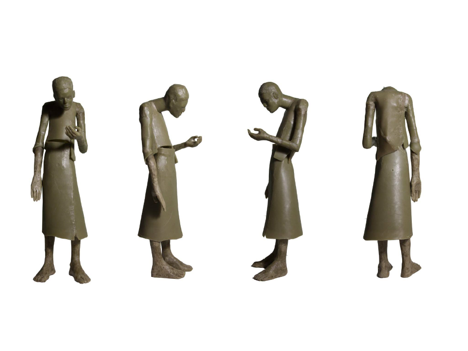 Här, en stilstudie av figurer som ska gjutas till bronsstatyer.