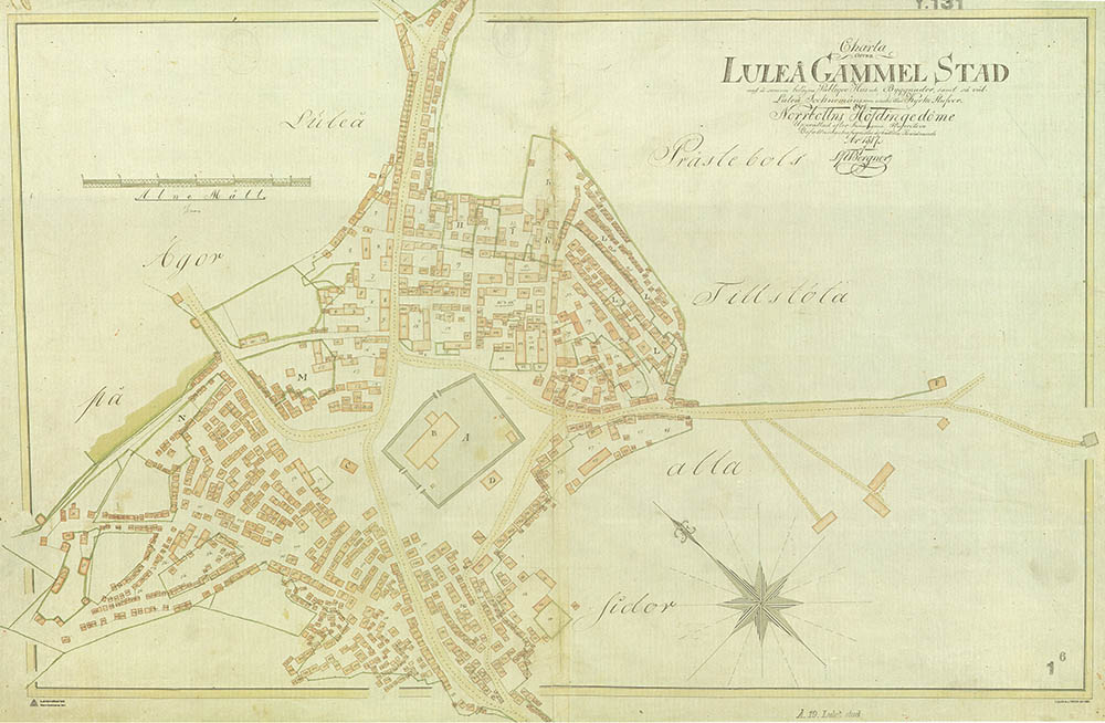 Karta över Gammelstad 1817.