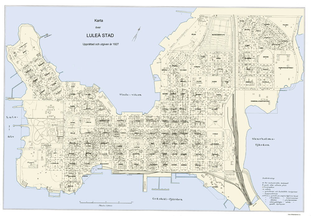 Karta Luleå stad 1927.