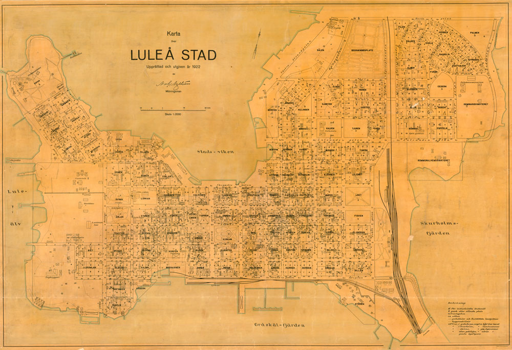Karta Luleå stad 1922.