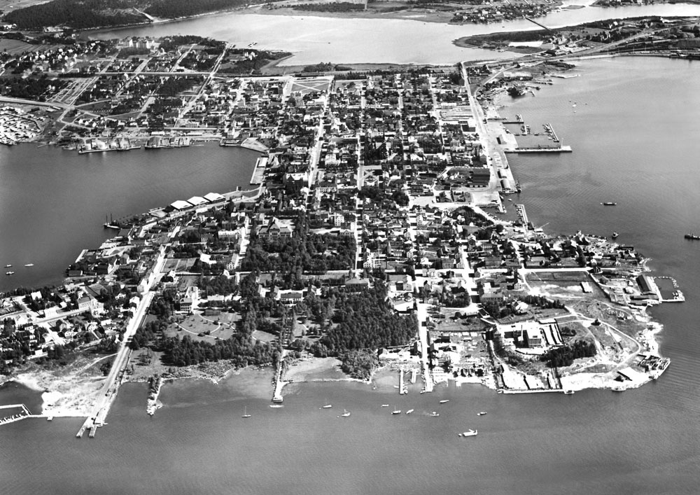 Flygbild över Luleå stad.