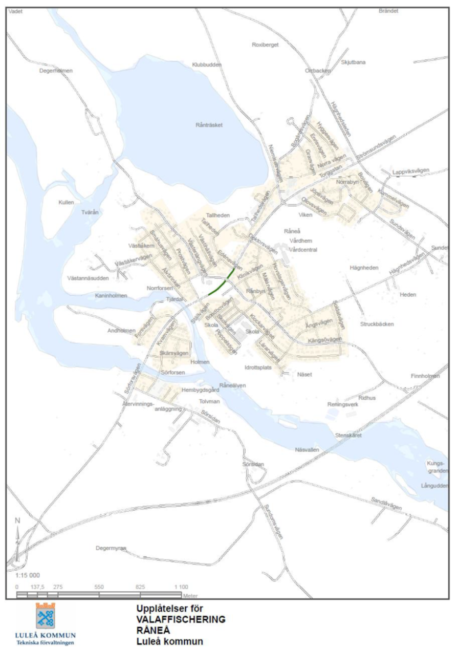 Karta för valaffischering Råneå