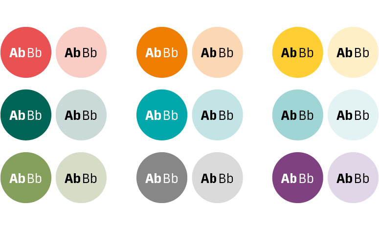 Exempel på kontrastkontroll för accentfärger