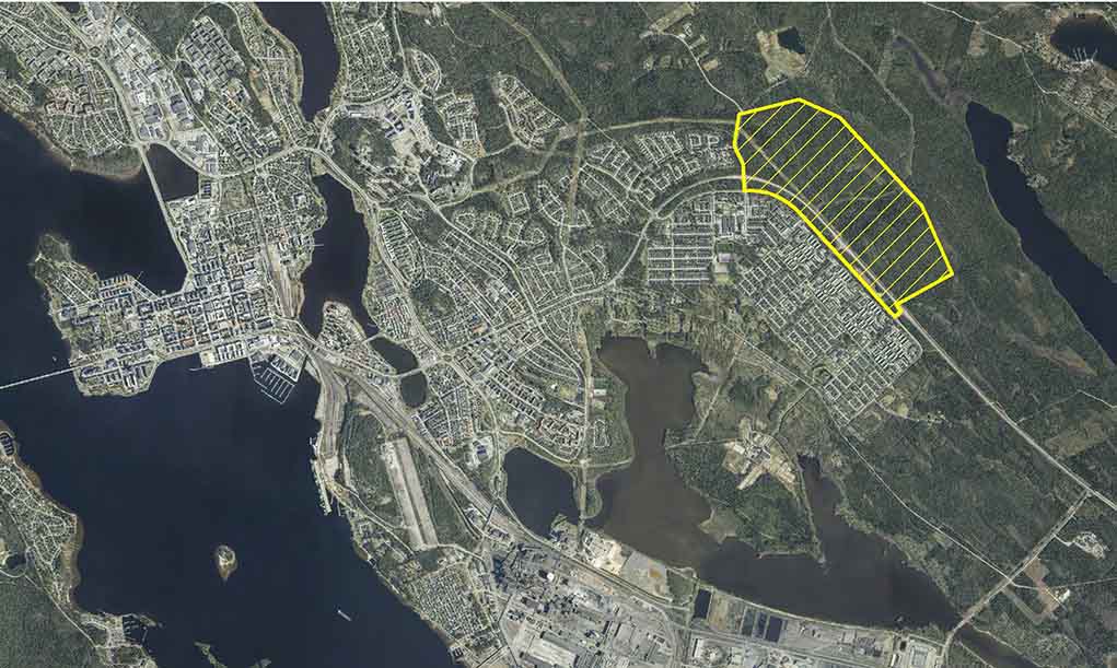 Karta visar programområdets läge inom Luleå stadsbygd