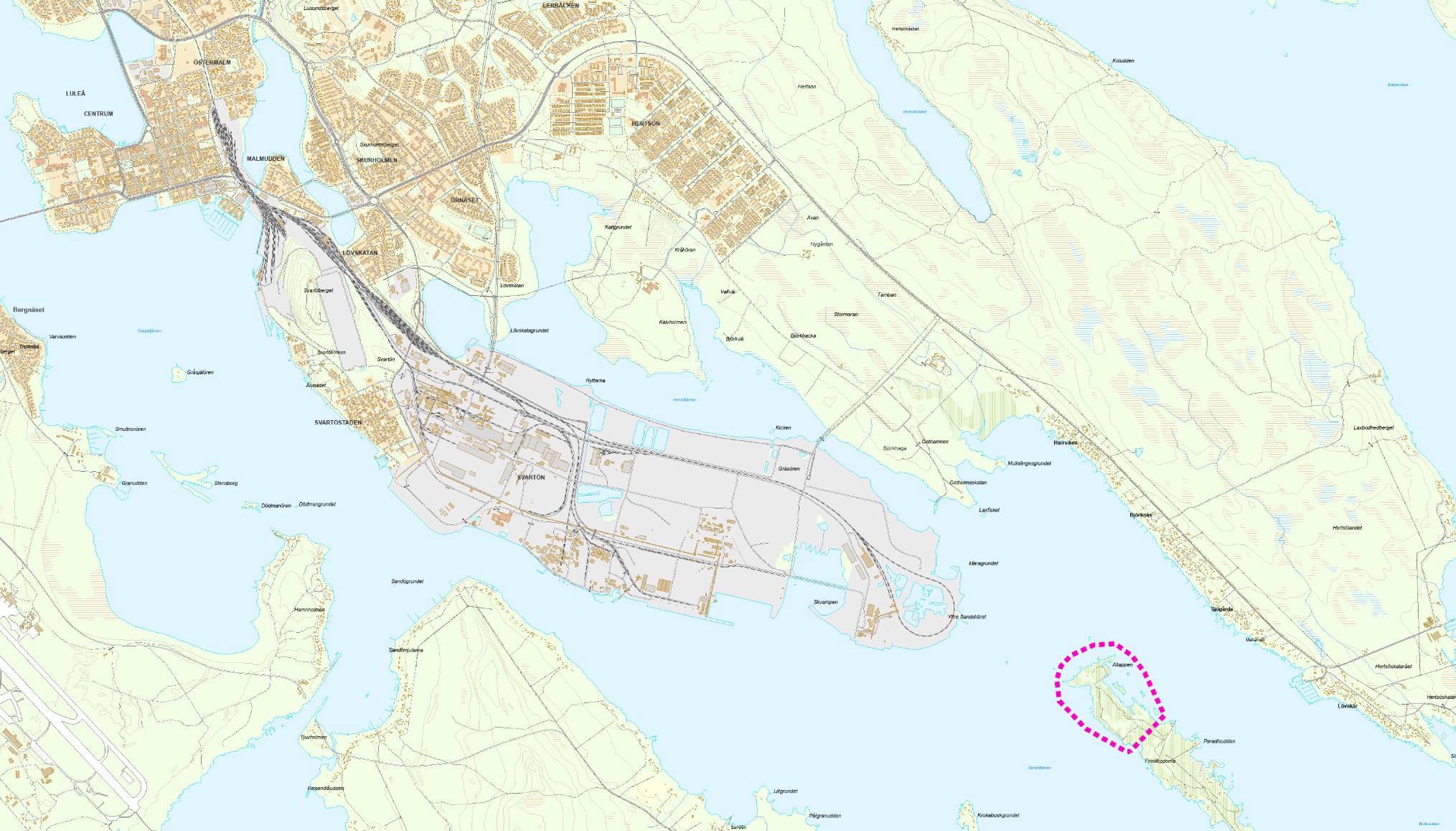 Karta över naturreservatet Altappen.