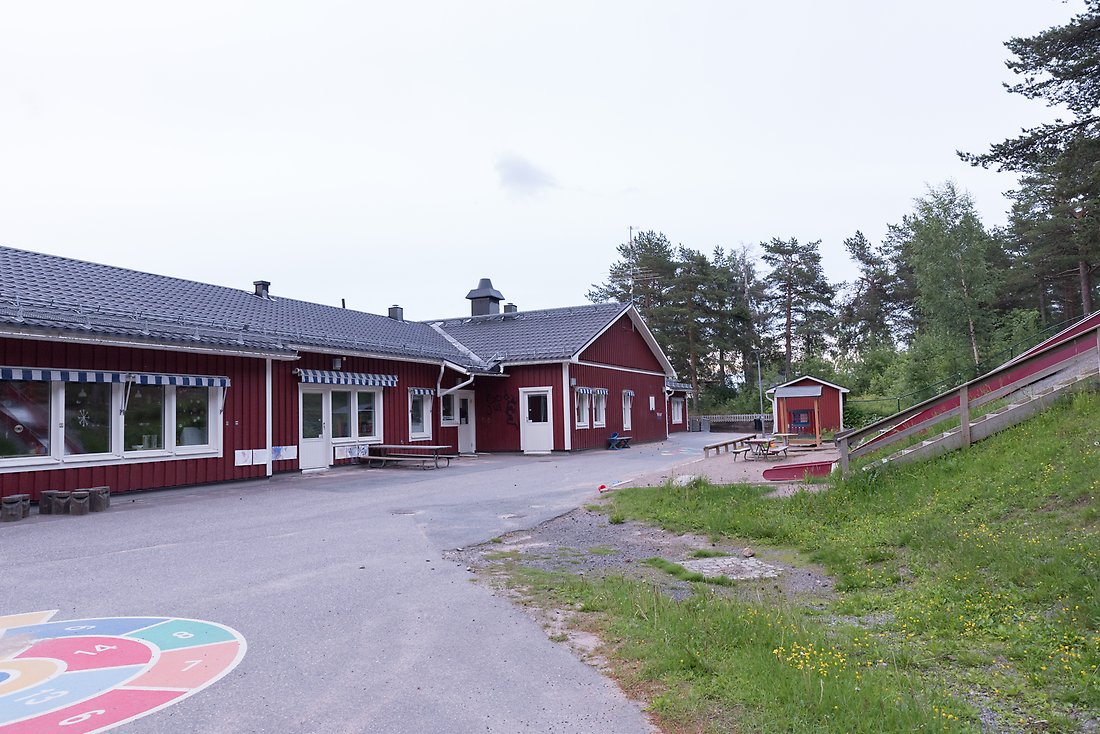 Utomhusmiljö Bergsprängarens förskola, en del av förskolans gård