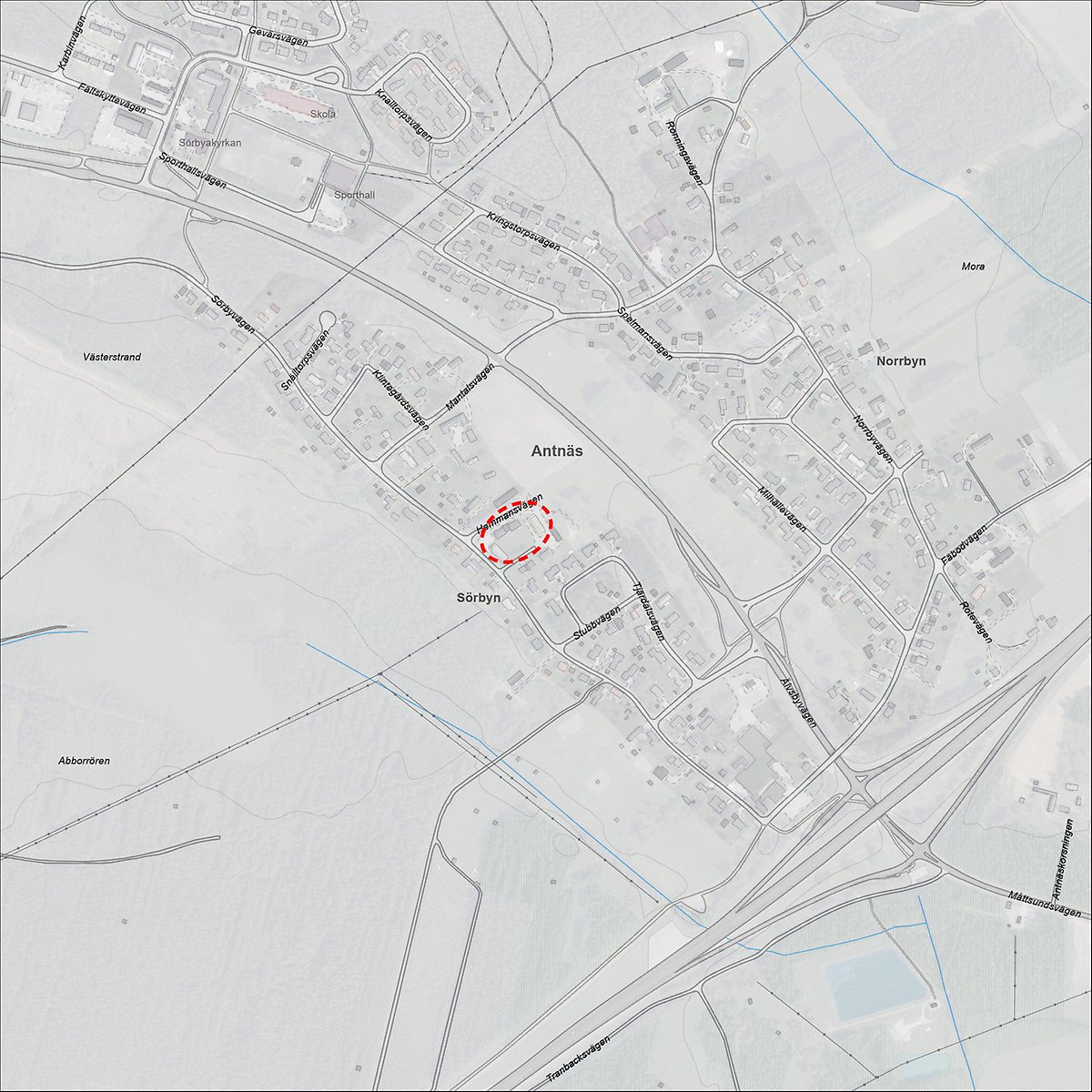 Karta som visar området för detaljplanen.