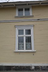 Detalj av fasad på fastighet på Gulzauudden