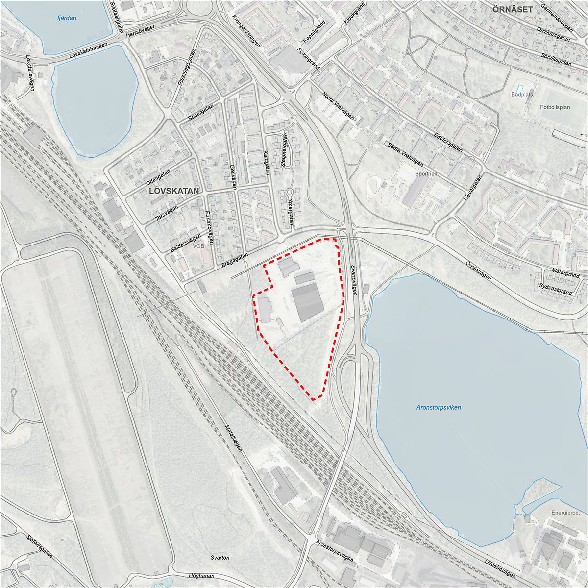 Karta som visar området för detaljplanen.