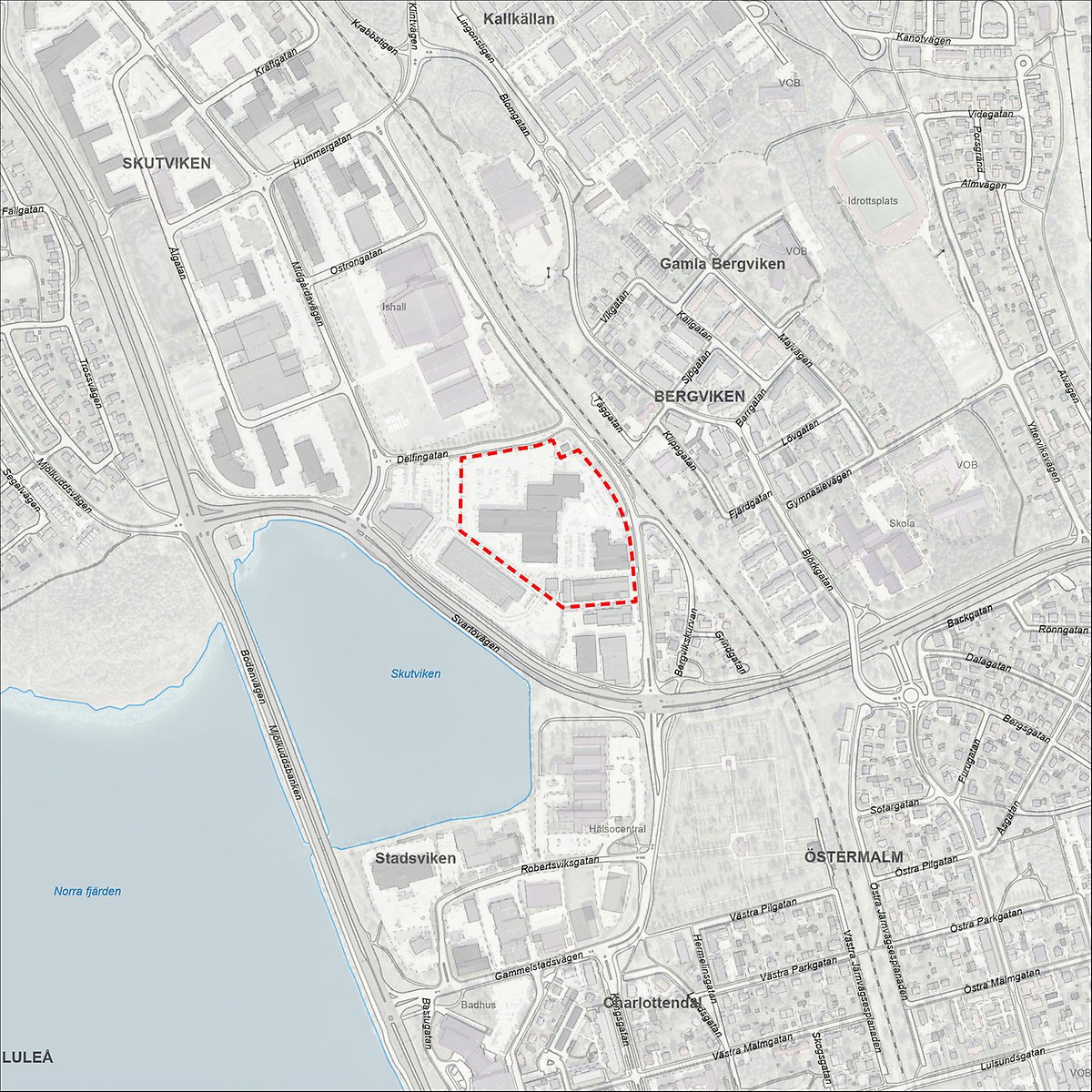 Karta som visar området för detaljplanen.