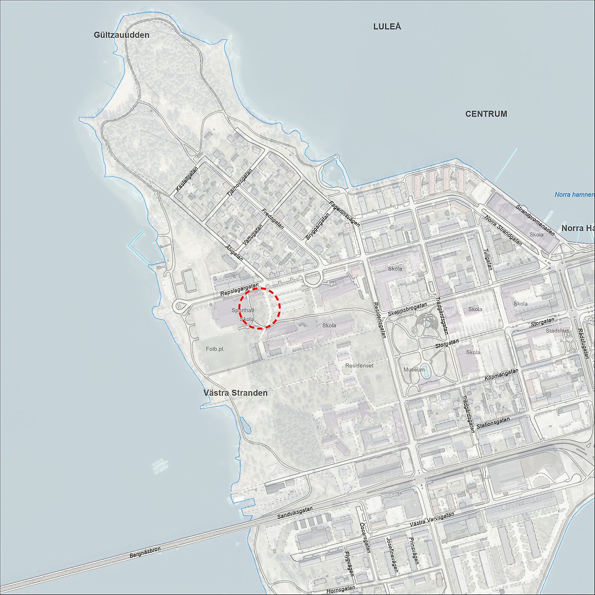 Karta som visar området för detaljplanen.