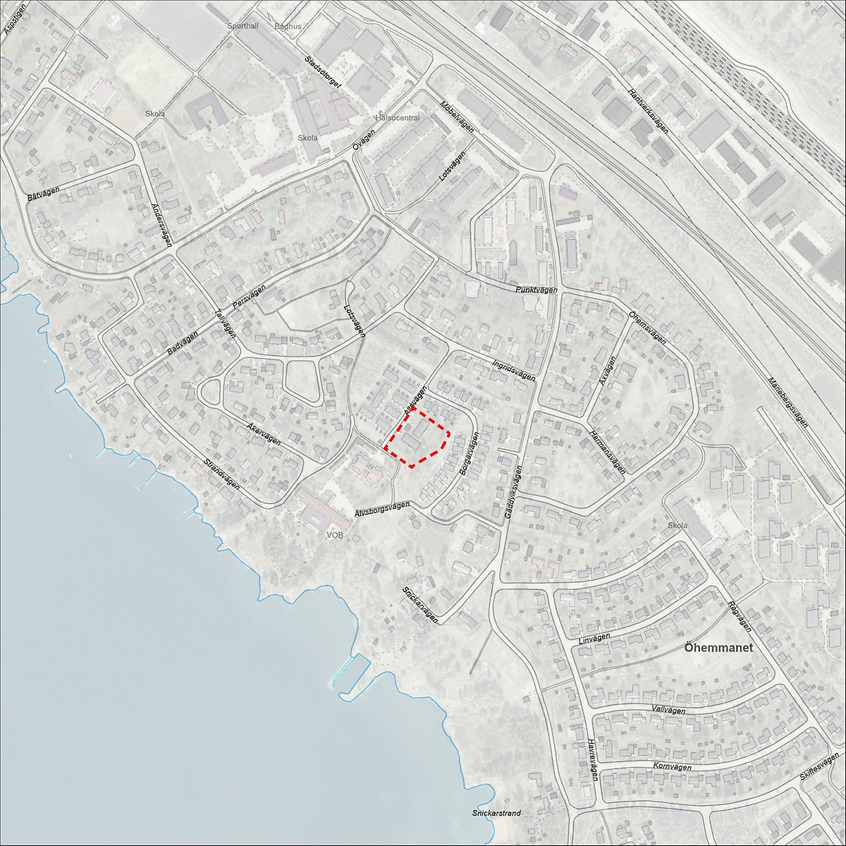 Karta som visar området för detaljplanen.