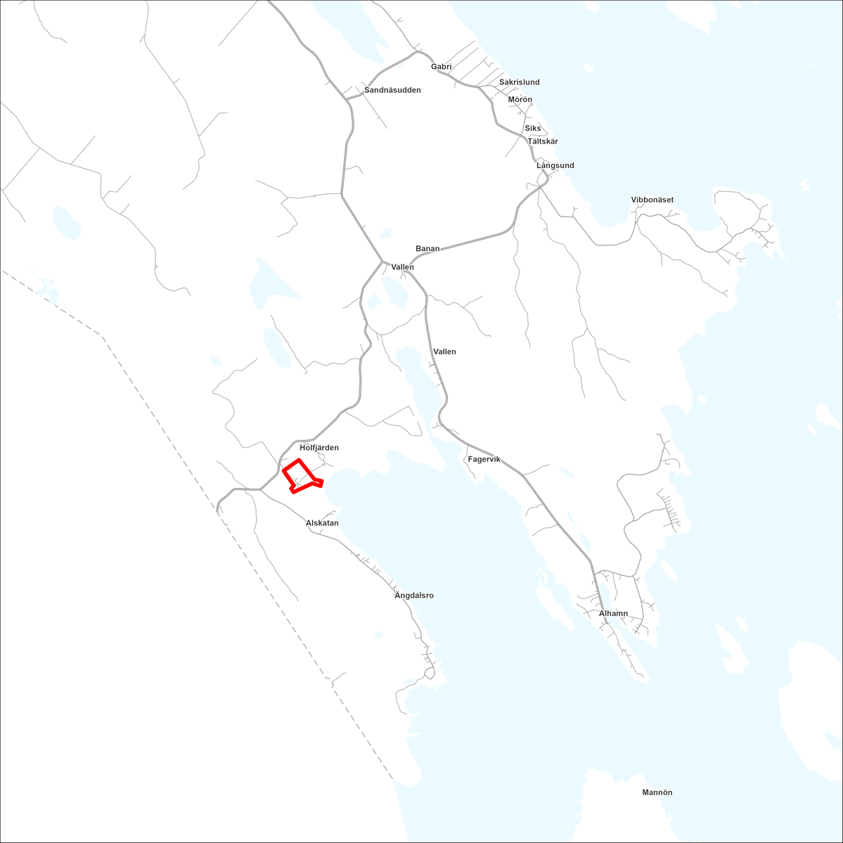 Karta som visar området för detaljplanen.