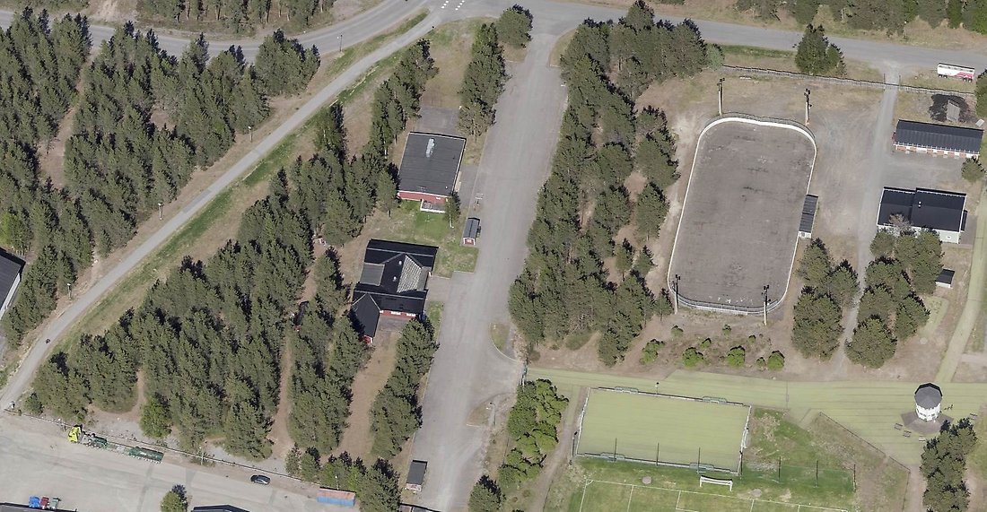 Alternativ 1C: Kartbild på placering av ny förskola på Blockvägen