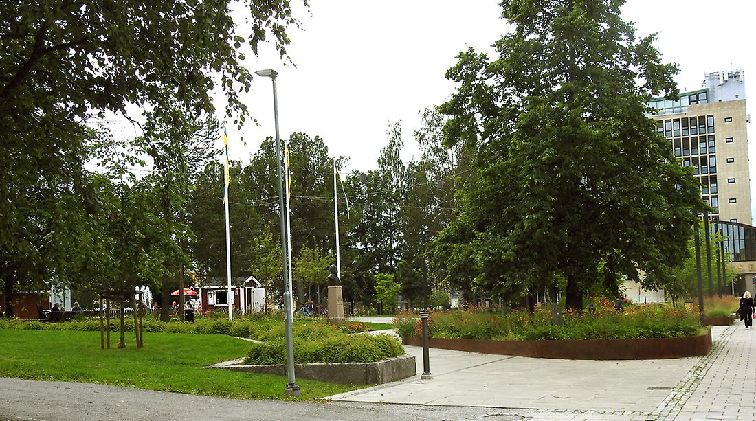 Entré till Stadsparken från Storgatan.